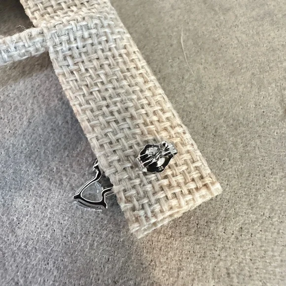 Sterling Silver 16.3mm Blue Topaz Triangle Stud Earrings - Picture 3 of 5